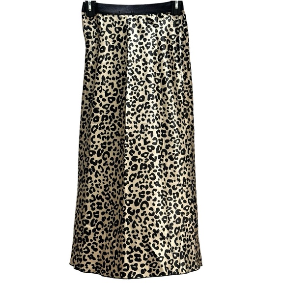 Victoria's Secret x Knit Riot Satin Skirt | Leopard Print Black Elastic Waist XS - Picture 1 of 13